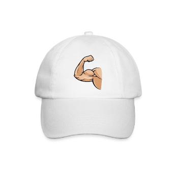 biceps muskel - Baseballkappe - Weiß/Weiß - Vorne