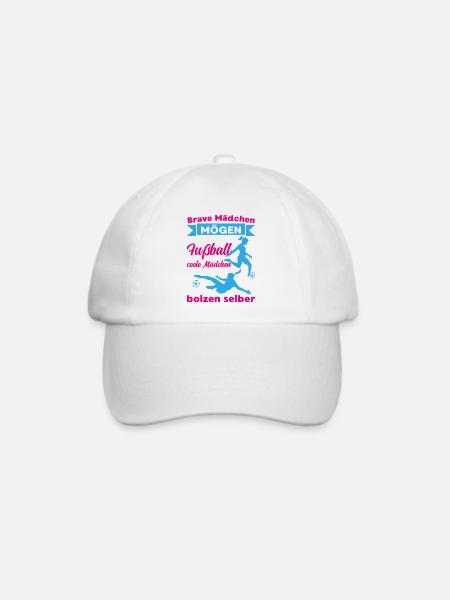 Coole mädchen bolzen selber Sport Fußball Trainer - Baseballkappe - Weiß/Weiß