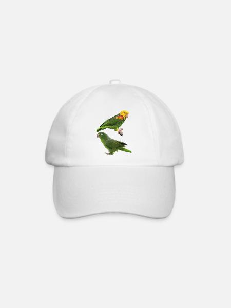 Papageien - Baseballkappe - Weiß/Weiß