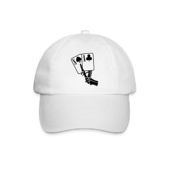 Dead Mans Hand, Poker, WSOP, Casino, Pokerstars - Baseballkappe - Weiß/Weiß - Vorne