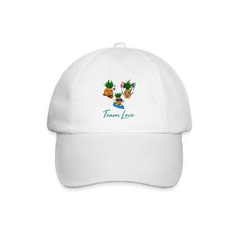 Team Love / Ananas / Sommer / Sprüche / Trend - Baseballkappe - Weiß/Weiß - Vorne