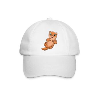 Otter Cartoon - Baseballkappe - Weiß/Weiß - Vorne