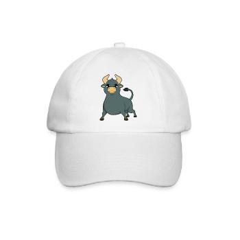 Stier Bulle - Baseballkappe - Weiß/Weiß - Vorne