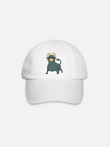 Stier Bulle - Baseballkappe - Weiß/Weiß