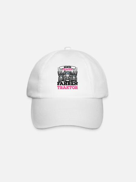 Echte Frauen Fahren Traktor - Baseballkappe - Weiß/Weiß
