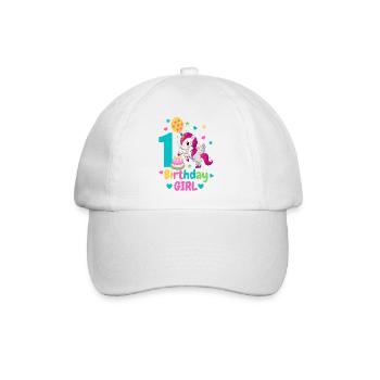 1. Geburtstag. erster Geburtstag - Baseballkappe - Weiß/Weiß - Vorne