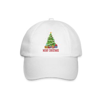 Frohe Weihnachten Frohes Weihnachtsgeschenk - Baseballkappe - Weiß/Weiß - Vorne