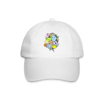 Gekritzel-Kunst - Baseballkappe - Weiß/Weiß - Vorne