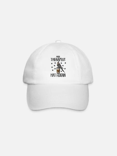 Nymphensittich - Baseballkappe - Weiß/Weiß