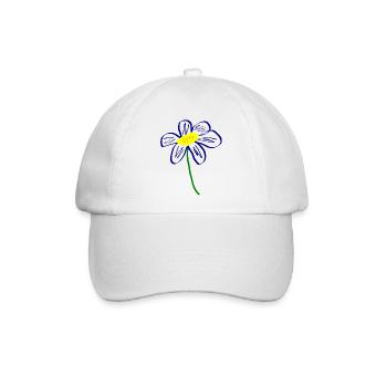 Blaue Blume Geschenk für sie  - Baseballkappe - Weiß/Weiß - Vorne