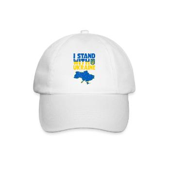Ukraine Support - I Stand With Ukraine - Baseballkappe - Weiß/Weiß - Vorne