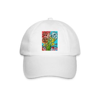 EG Blumen I Osterglocken I Ostern I Aquarell - Baseballkappe - Weiß/Weiß - Vorne