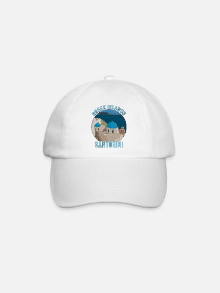 Griechische Inseln Santorini - Baseballkappe - Weiß/Weiß