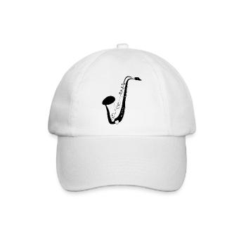 Saxophon - Baseballkappe - Weiß/Weiß - Vorne