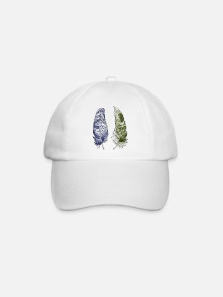 Feder - Baseballkappe - Weiß/Weiß