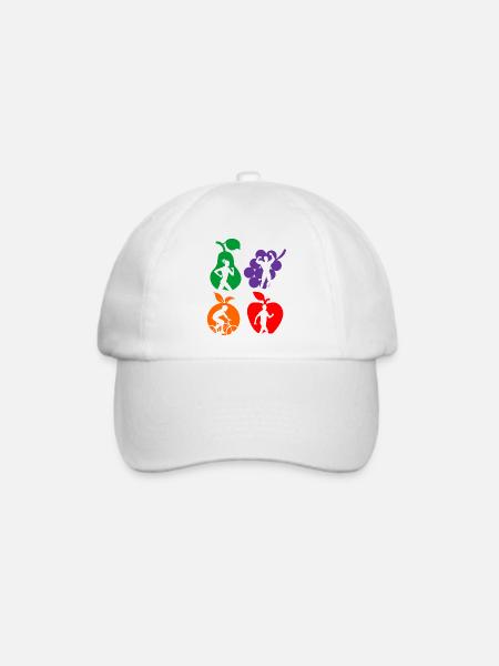 Gesunde Frucht gesunde Sportdiät - Baseballkappe - Weiß/Weiß