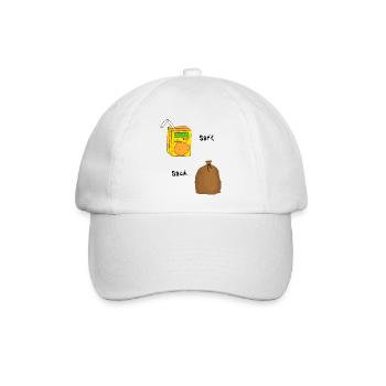 Saftsack, lustige Sprüche, Geschenk - Baseballkappe - Weiß/Weiß - Vorne