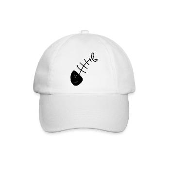 Toter Fisch Fischgräte Geschenk Angler  - Baseballkappe - Weiß/Weiß - Vorne
