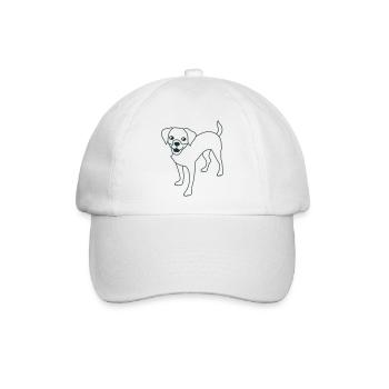 stehender Welpenhund - Baseballkappe - Weiß/Weiß - Vorne