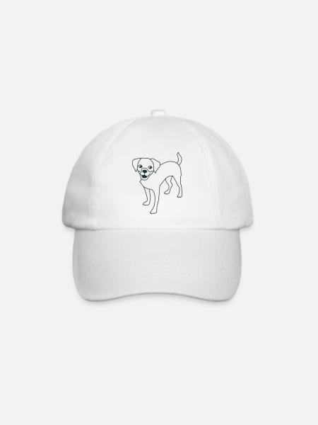 stehender Welpenhund - Baseballkappe - Weiß/Weiß