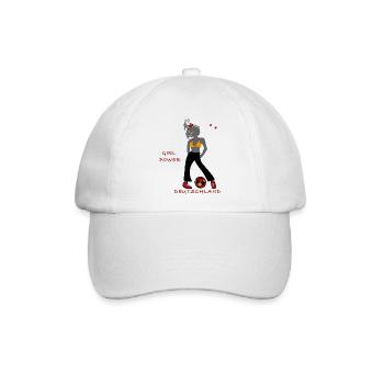 Girlpower, Fußball - Baseballkappe - Weiß/Weiß - Vorne
