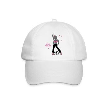 Girlpower, Fußball - Baseballkappe - Weiß/Weiß - Vorne