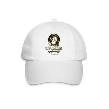 Descartes Zitat Bezweifle alles - Baseballkappe - Weiß/Weiß - Vorne