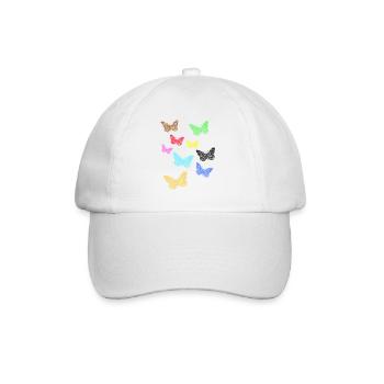 colorful butterflies bunte Schmetterlinge - Baseballkappe - Weiß/Weiß - Vorne