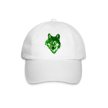 Wolf Fantasy monochrome - Baseballkappe - Weiß/Weiß - Vorne