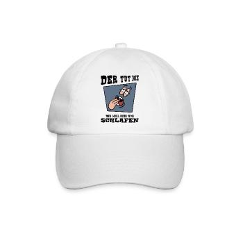 schlafmangel "der tut nix" napping schlafshirt - Baseballkappe - Weiß/Weiß - Vorne