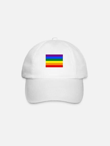 Regenbogenfahne - Baseballkappe - Weiß/Weiß