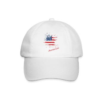 America - Baseballkappe - Weiß/Weiß - Vorne