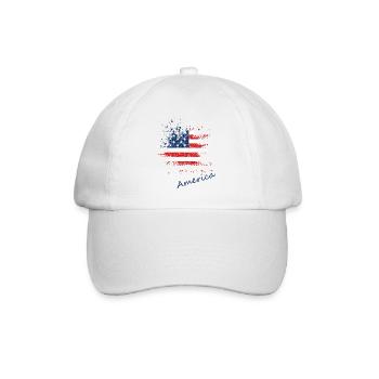 America USA - Baseballkappe - Weiß/Weiß - Vorne
