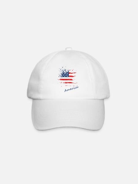 America USA - Baseballkappe - Weiß/Weiß