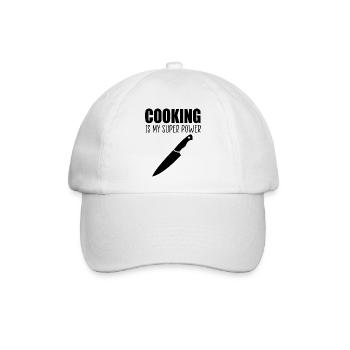 Kochen lustiges Zitat - Baseballkappe - Weiß/Weiß - Vorne