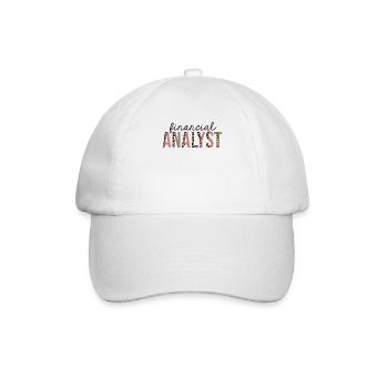 Finanzanalyst Leopard Print Lustig - Baseballkappe - Weiß/Weiß - Vorne