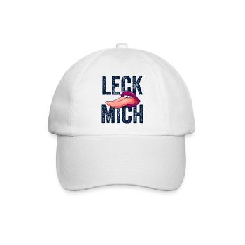 Leck mich! - Baseballkappe - Weiß/Weiß - Vorne