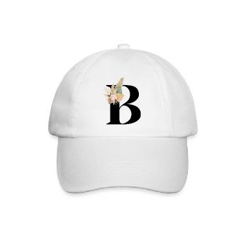 Buchstabe B geblüht - Baseballkappe - Weiß/Weiß - Vorne
