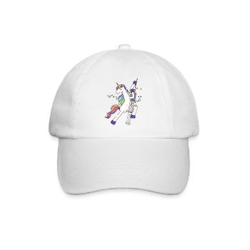 Einhorn mit Glitzer Spritze Impfung Kind Baby Arzt - Baseballkappe - Weiß/Weiß - Vorne