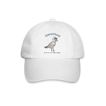 Gierschlud Möve - Es ist mir in den Mund geflogen - Baseballkappe - Weiß/Weiß - Vorne
