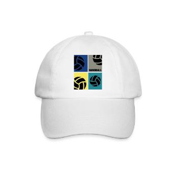handballer handball retro design handballspieler - Baseballkappe - Weiß/Weiß - Vorne