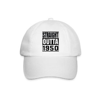 STRAIGHT OUTTA 1950 - Baseballkappe - Weiß/Weiß - Vorne