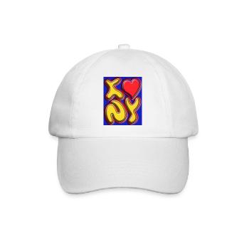I Love NY in Unterschiedlichen Farben - Baseballkappe - Weiß/Weiß - Vorne