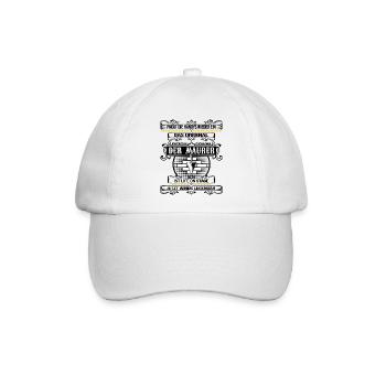 Maurer mauern Mörtel Maurerkelle Handwerker - Baseballkappe - Weiß/Weiß - Vorne