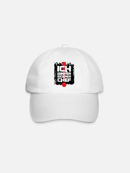 Ich bin mein eigener Chef. Selbstständig. - Baseballkappe - Weiß/Weiß