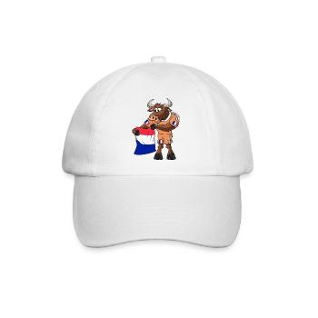 Frankreich Fan Stier - Baseballkappe - Weiß/Weiß - Vorne