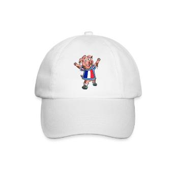 Fan Schwein Frankreich - Baseballkappe - Weiß/Weiß - Vorne