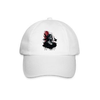 Dunkles Mädchen II - Baseballkappe - Weiß/Weiß - Vorne