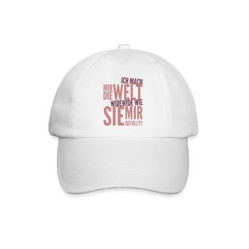 Ich mach mir die Welt widewide wie sie mir gefällt - Baseballkappe - Weiß/Weiß - Vorne