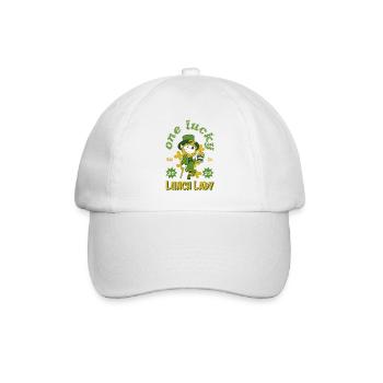 Irish Shamrock St Paddy's Day One Lucky Lunch Lady - Baseballkappe - Weiß/Weiß - Vorne
